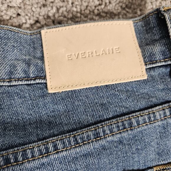 Everlane Jeans Womens 34 Blue The Way High Jean Straight Leg Denim Distressed - Picture 8 of 13